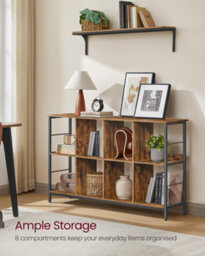 LEDREM Bookcase, Bookshelf, Ladder Shelf 2-Tier, Display Storage Rack Shelf, For Office, Living Room, Bedroom, 33 X 132.6 X 80 Cm - thumbnail 4