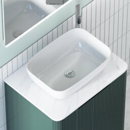 Royal Bathrooms Avenza 800mm Deep Moss Green Floor Standing Bathroom Vanity Unit 2 Door With Elva Basin - thumbnail 7