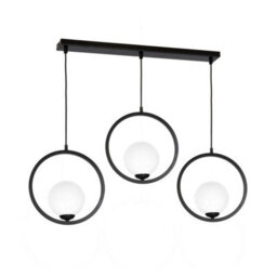Milagro Boston Black Pendant Lamp 3Xe14 Beautifully Hand Made From Black Metal And White Glass Contemporary Cool Style - thumbnail 2