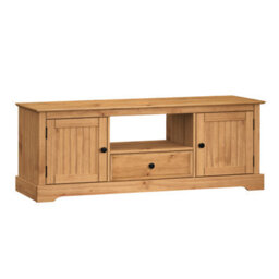 Mercers Furniture Country Antique Widescreen Tv Unit 2 Door 1 Drawer Television Stand Large Long Wide Solid Wood Pine Wooden - thumbnail 2
