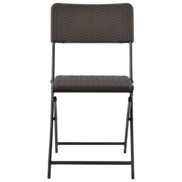 Berkfield Folding Garden Chairs 2 Pcs Hdpe And Steel Brown - thumbnail 3