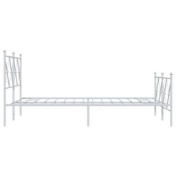 Berkfield Metal Bed Frame Without Mattress With Footboard White 120X190Cm - thumbnail 5