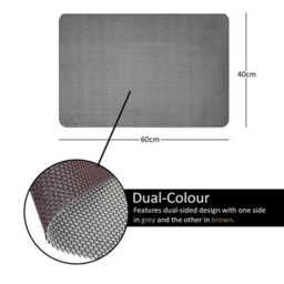 Nicoman Reversible Dual-Colour Grey/brown Pvc Anti Slip Shower Mat Bath Mat - Rectangular 60X40 Cm - thumbnail 2