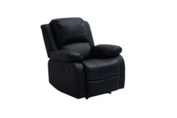 UK Leisure World Recliner Black Sofa Armchair Single Set Suites Settee Black Faux Leather 1 One Single Sofa Seater Armchair - thumbnail 2
