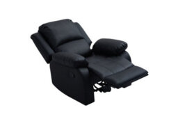 UK Leisure World Recliner Black Sofa Armchair Single Set Suites Settee Black Faux Leather 1 One Single Sofa Seater Armchair - thumbnail 3