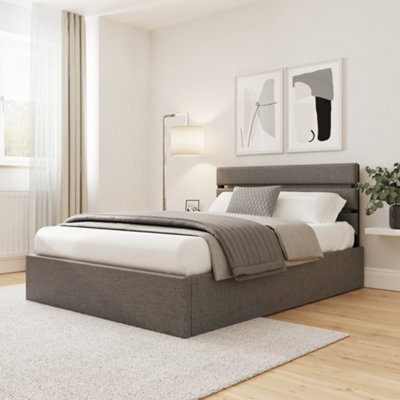 Gfw Hudson End Lift Ottoman Bed Double Grey - image 1