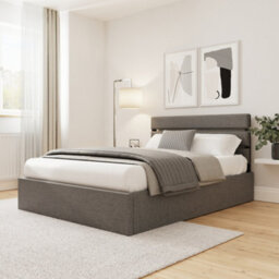 Gfw Hudson End Lift Ottoman Bed Double Grey - thumbnail 1