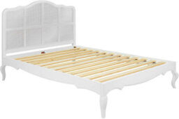 Statement Furniture Louis 4Ft6 White Double Bed Frame With Rattan Cane Headboard - thumbnail 7