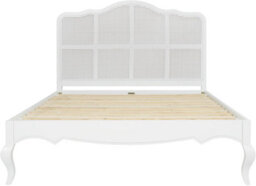 Statement Furniture Louis 4Ft6 White Double Bed Frame With Rattan Cane Headboard - thumbnail 4