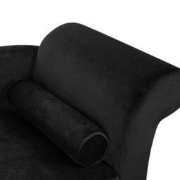 Beliani Right-Hand Chaise Longue Luiro With Storage Velvet Black - thumbnail 8