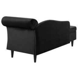 Beliani Right-Hand Chaise Longue Luiro With Storage Velvet Black - thumbnail 6