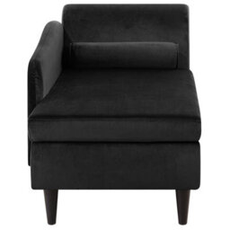 Beliani Right-Hand Chaise Longue Luiro With Storage Velvet Black - thumbnail 4