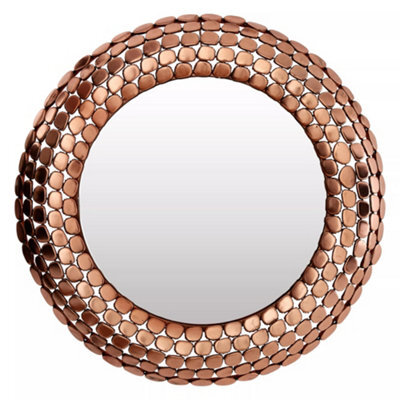 Orsina Pebble Design Wall Mirror,round Iron Frame Mirror,versatile Accent Mirror,wall Mirror For Modern Decor - image 1