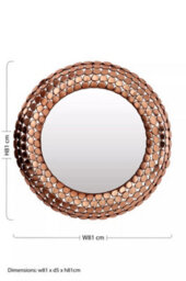 Orsina Pebble Design Wall Mirror,round Iron Frame Mirror,versatile Accent Mirror,wall Mirror For Modern Decor - thumbnail 4