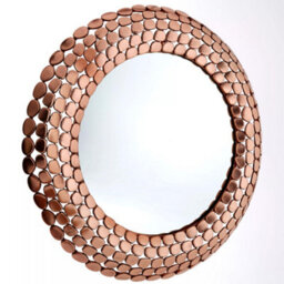 Orsina Pebble Design Wall Mirror,round Iron Frame Mirror,versatile Accent Mirror,wall Mirror For Modern Decor - thumbnail 2