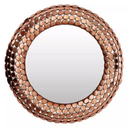 Orsina Pebble Design Wall Mirror,round Iron Frame Mirror,versatile Accent Mirror,wall Mirror For Modern Decor