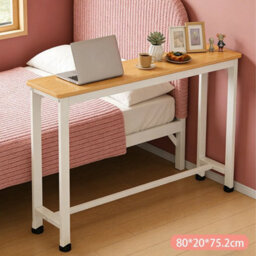 White 80Cm Console Table Narrow Console Table For Hallway Industrial Sofa Table - thumbnail 4