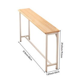 White 80Cm Console Table Narrow Console Table For Hallway Industrial Sofa Table - thumbnail 2
