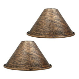 Pack Of 2 Brushed Copper Cone Pendant Light Shade Retro Easy Fit 18Cm Ceiling Lampshade For Bedroom Kitchen Dining Room - thumbnail 1