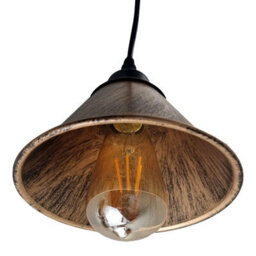 Pack Of 2 Brushed Copper Cone Pendant Light Shade Retro Easy Fit 18Cm Ceiling Lampshade For Bedroom Kitchen Dining Room - thumbnail 4