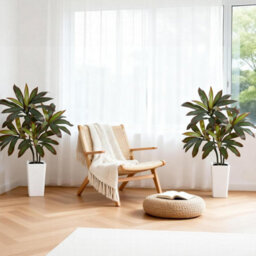 London Boutique 120 Cm Artificial Dracaena Tree, Faux Indoor Plant In Pot, Silk Leaves, Wood Trunk, Floor Tree Decor - thumbnail 7