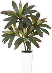 London Boutique 120 Cm Artificial Dracaena Tree, Faux Indoor Plant In Pot, Silk Leaves, Wood Trunk, Floor Tree Decor - thumbnail 9