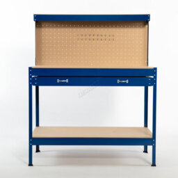 Switzer Garage Steel Storage Tool Workbench Workshop Diy Table W/ Pegboard Drawers Blue - thumbnail 9