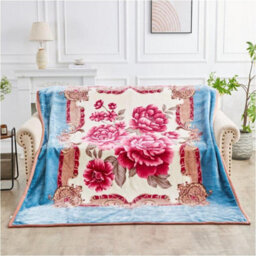 Gc Gaveno Cavailia Reversible Floral Heavy Blanket  200X240Cm Sherpa Fleece Insomnia Stress Fleece Heavy Weight Bed Blanket 5Kg - thumbnail 5