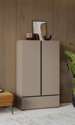 Arte Kross Tall Cabinet In Rich Congo - Elegant 89Cm Wide Highboard With Multi-Functional Storage - thumbnail 3