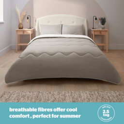 Silentnight Seersucker Coverless Duvet 2.5 Tog Cream/taupe - Single - thumbnail 3