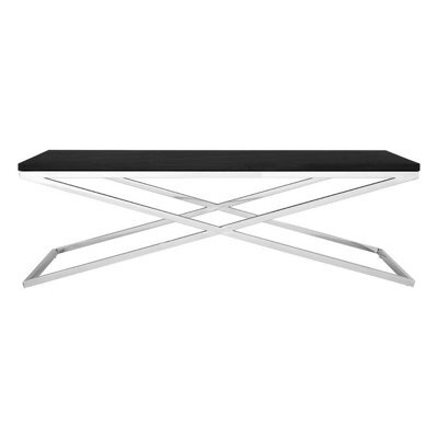 Orsina White And Black Coffee Table, Luxury Modern Rectangular Coffee Table, Wood Top Metal Frame Coffee Table - image 1