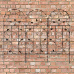 Selections Set Of 3 Leaf Design Metal Garden Trellis (120Cm X 50Cm) - thumbnail 1