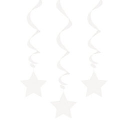Unique Party Star Hanging Decoration (Pack Of 3) White (One Size)