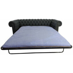 Chesterfield Handmade Arnold 3 Seater Sofa Bed Grey Wool In Classic Style - thumbnail 2