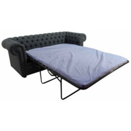 Chesterfield Handmade Arnold 3 Seater Sofa Bed Grey Wool In Classic Style - thumbnail 4