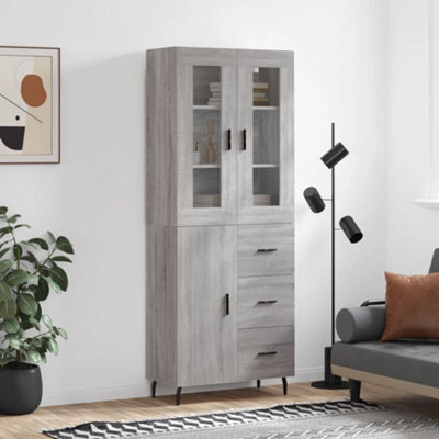 Berkfield Highboard Grey Sonoma 69.5X34X180 Cm Engineered Wood - image 1