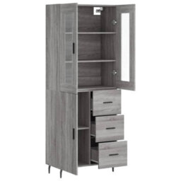 Berkfield Highboard Grey Sonoma 69.5X34X180 Cm Engineered Wood - thumbnail 4