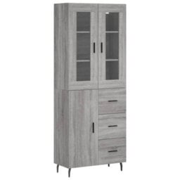 Berkfield Highboard Grey Sonoma 69.5X34X180 Cm Engineered Wood - thumbnail 2