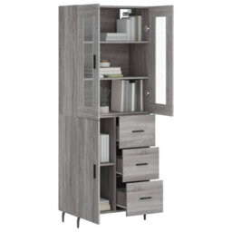 Berkfield Highboard Grey Sonoma 69.5X34X180 Cm Engineered Wood - thumbnail 3