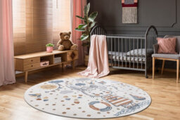 RugsX Carpet Bono 8441 Circle Bunny Sailor Cream / Blue  Circle 120 Cm - thumbnail 5