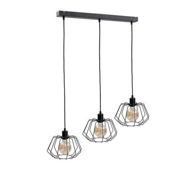 Luminosa Lighting Luminosa Luna Bar Pendant Ceiling Light Black, 63Cm, 3X E27
