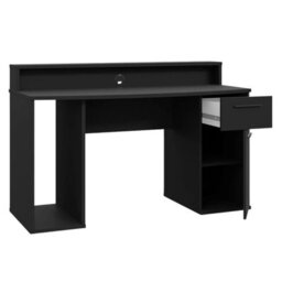 Ayo Gaming Desk Black Metal Computer Table With Rgb Led Lights Drawer Storage Modern Ergonomic Design - thumbnail 4