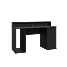 Ayo Gaming Desk Black Metal Computer Table With Rgb Led Lights Drawer Storage Modern Ergonomic Design - thumbnail 2