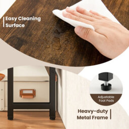 Costway Corner Desk With Power Outlets Computer Desk With Keyboard Tray - thumbnail 7