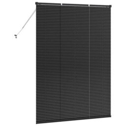 Berkfield Window Blind With Curtains Manual Black Aluminium - thumbnail 7