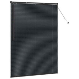 Berkfield Window Blind With Curtains Manual Black Aluminium - thumbnail 5