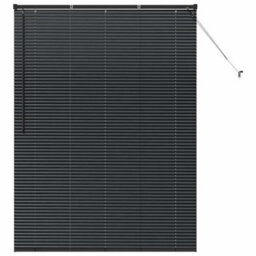Berkfield Window Blind With Curtains Manual Black Aluminium - thumbnail 2
