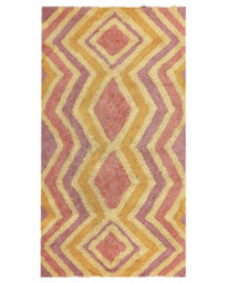Beliani Multicolour Cotton Area Rug 80 X 150 Cm - Hand-Tufted Modern Abstract Low Pile - thumbnail 1