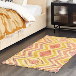 Beliani Multicolour Cotton Area Rug 80 X 150 Cm - Hand-Tufted Modern Abstract Low Pile - thumbnail 2