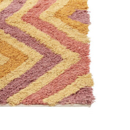 Beliani Multicolour Cotton Area Rug 80 X 150 Cm - Hand-Tufted Modern Abstract Low Pile - thumbnail 3